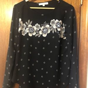 Loft floral black blouse